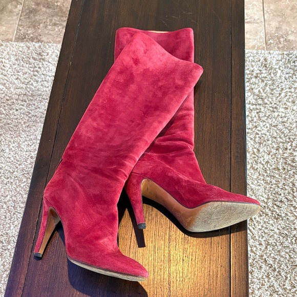 Casadei Shoes - Casadei Red Suade tall Boot